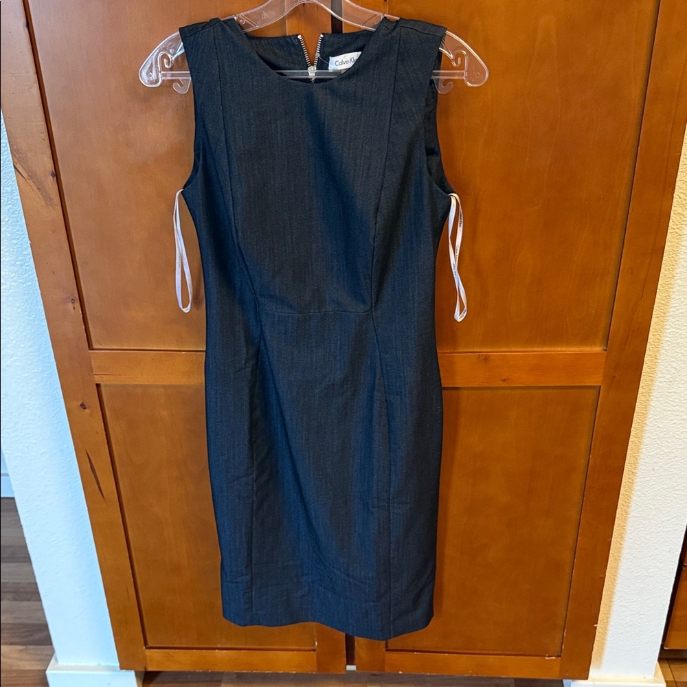 Calvin Klein Charcoal Sleeveless Midi Dress
